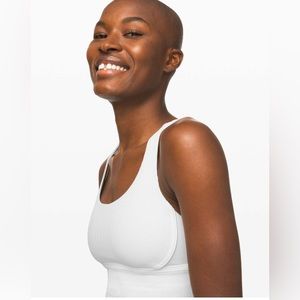 Lululemon Long Line Textured (Ribbed) Energy Bra | Size 6 | White